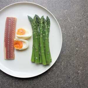 smoked eel egg and asparagus smoked eel egg and asparagus